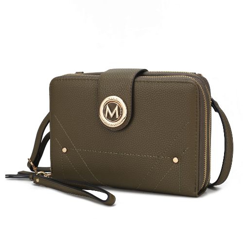 MKF Collection Sage Cell-phone - Wallet Crossbody Bag with Optional Wristlet by Mia K