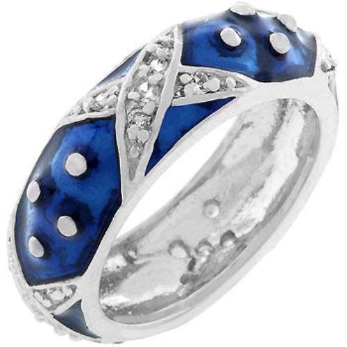 JGI  Marbled Enamel Ring In Navy Blue