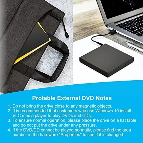 Lecteur de CD et DVD externe mince USB 2,0 : Graveur de CD-RW & DVD-RW portable pour ordinateur portable, ordinateur de bureau - transfert de données