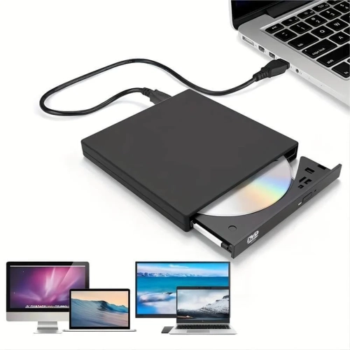 Lecteur de CD et DVD externe mince USB 2,0 : Graveur de CD-RW & DVD-RW portable pour ordinateur portable, ordinateur de bureau - transfert de données