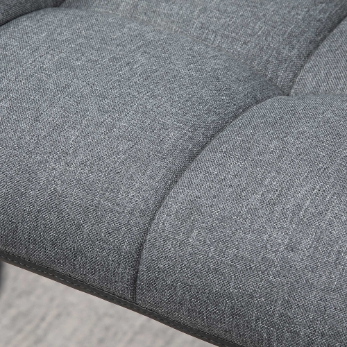 HOMCOM Adjustable Bar Stools Set of 2, Swivel Tufted Linen Fabric Barstools with Footrest and Armrests, Bar Chairs for Kitchen Counter and Dining