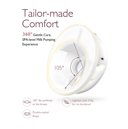 Tire-lait tout-en-un Momcozy M5 violet, tire-lait portatif double mains libres prêt-à-porter à 3 modes et 9 niveaux, 24 mm, paq. 2