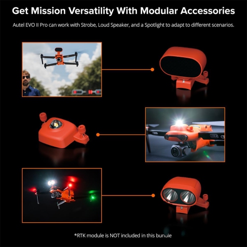 Autel Robotics EVO II Pro Enterprise V3, 6K 1" CMOS Sensor, 15KM Video Transmission, 42Mins Flight, ADS-B Receiver, Expanded Accessories