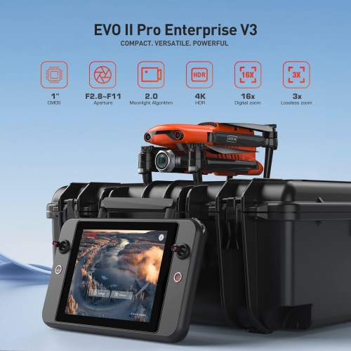 Autel Robotics EVO II Pro Enterprise V3, 6K 1" CMOS Sensor, 15KM Video Transmission, 42Mins Flight, ADS-B Receiver, Expanded Accessories