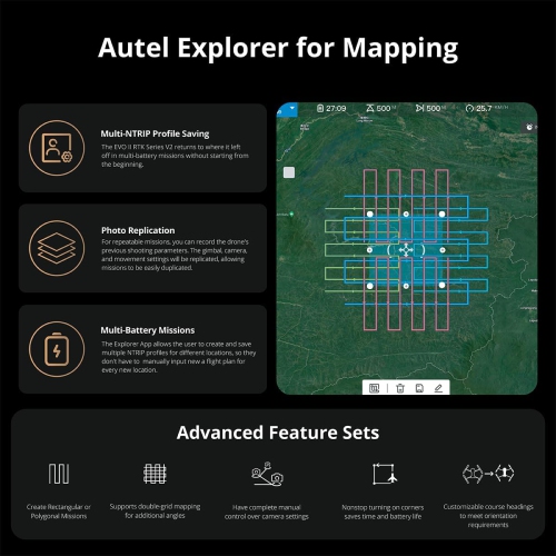Autel Robotics EVO II Pro Enterprise V3, 6K 1" CMOS Sensor, 15KM Video Transmission, 42Mins Flight, ADS-B Receiver, Expanded Accessories