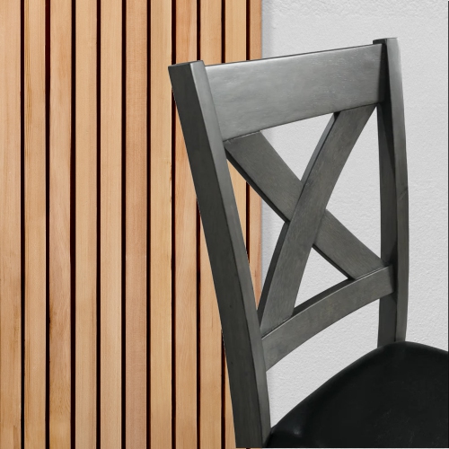 Cosmic Homes 7 Pc Wooden Dining Table Set for 6 Grey Spacious & Stylish Kitchen Table & Dining Chair Set of 6 X Design Back | Grey