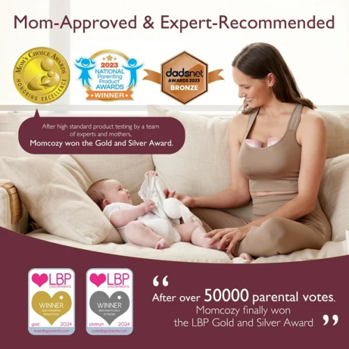 Momcozy S12 Pinky Pro Hands Free Breast Pump, Electric Wearable Breast Pump, 3 Modes & 9 Levels Electric Pump Portable, Smart Display, 24mm