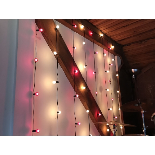 G40 Patio String Lights with 25 Clear Globe Bulbs – Outdoor String Lights – Market Bistro Café Hanging String Lights – Patio Garden Umbrella Globe