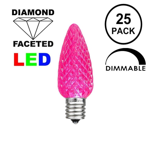 Novelty Lights 25 Foot C7 LED Outdoor Lighting Patio Christmas String Lights, Black Wire, 25 Bulbs