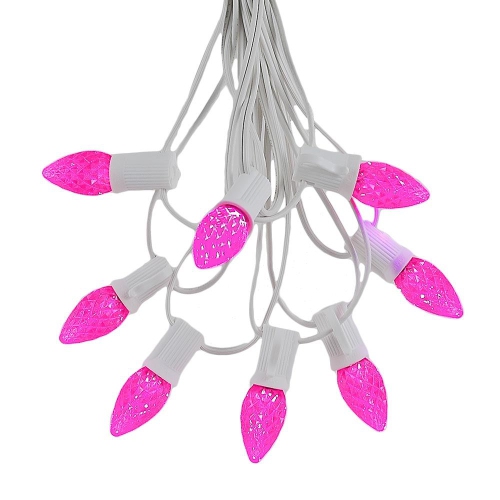 NOVELTY LIGHTS LLC  Novelty Lights 25 Foot C7 Led Outdoor Lighting Patio Christmas String Lights Wire, 25 Bulbs In White