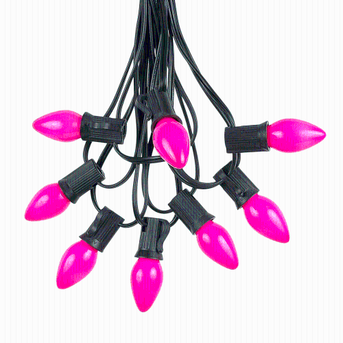 Novelty Lights C7 Ceramic Christmas Lights Set - Indoor/Outdoor Christmas Light String – Opaque Christmas Bulbs – Outdoor String Lights - Black Wire