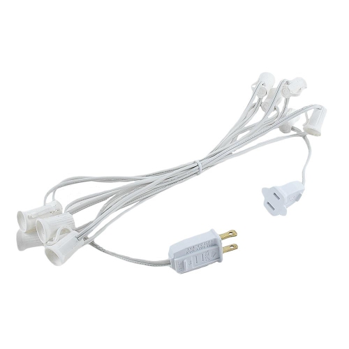 Novelty Lights 10 Foot C7 Outdoor String Light Christmas Stringer - Patio String Lights - Candelabra Base