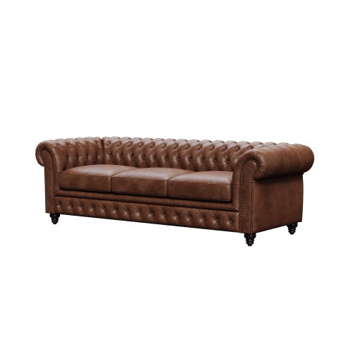 VALENCIA  Parma Full-Aniline Leather Chesterfield 92" Sofa