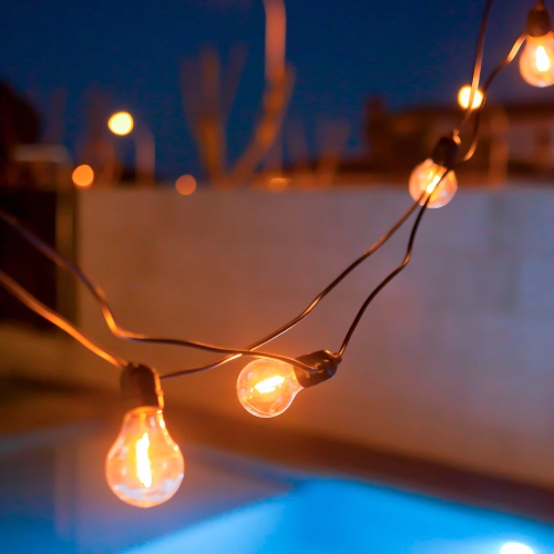 Newgarden Allegra Decorative LED Garland, 26ft, Solar & Rechargeable Battery, Black