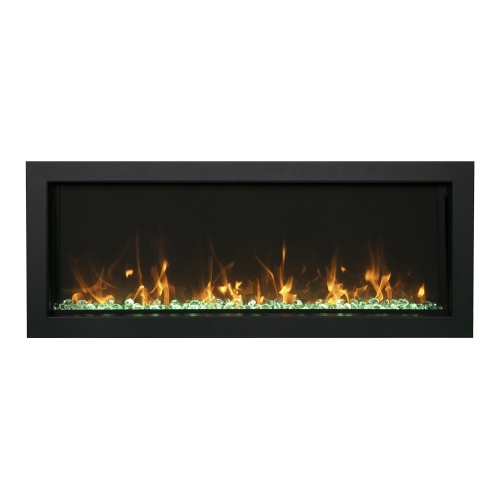 Amantii BI-30-XTRASLIM-OOB-2 Indoor or Outdoor Built- Refurbished(Fair) - In only Electric Fireplace with black steel surround by AMANTII - Refurbished condition - Image 3