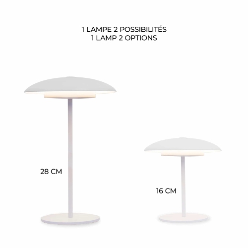 Newgarden Sardinia 30 Portable LED Adjustable Height Table Lamp, White