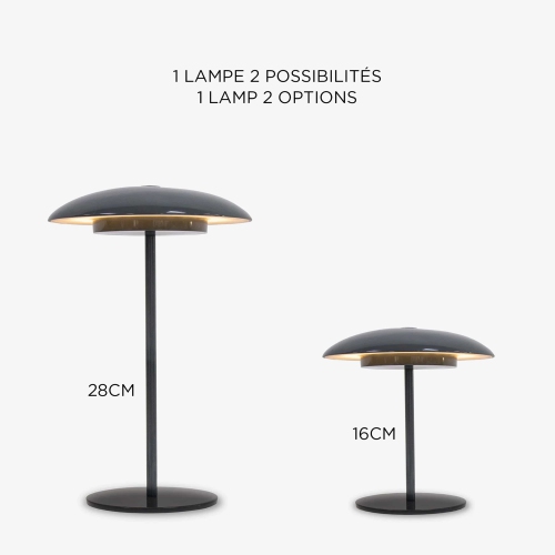 Newgarden Sardinia 30 Portable LED Adjustable Height Table Lamp, Anthracite