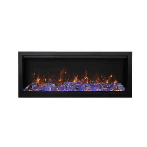 Amantii BI-40-XTRASLIM-OOB-1 - Refurbished(Good)-Indoor or Outdoor Built-In only Electric Fireplace with black steel surround by AMANTII - Refurbished condition - Image 3