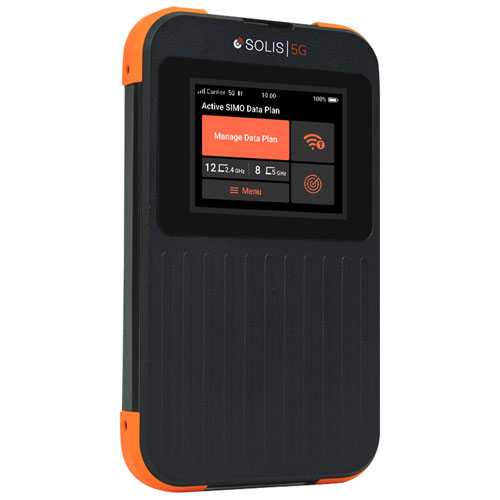 SIMO Solis 5G Mobile Wi-Fi Hotspot with Lifetime Data - Black/Orange