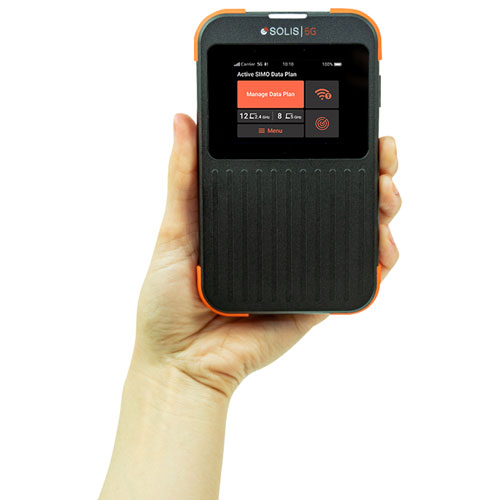 SIMO Solis 5G Mobile Wi-Fi Hotspot with Lifetime Data - Black/Orange