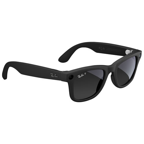 Lunettes Wayfarer de Ray-Ban | Meta avec IA, photo, vidéo, audio et messagerie - Noir mat/Graphite dégradé polarisé - Grand