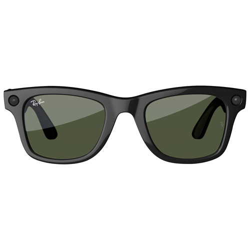 Lunettes Wayfarer de Ray-Ban | Meta avec IA, photo, vidéo, audio et messagerie - Noir brillant/Vert G-15