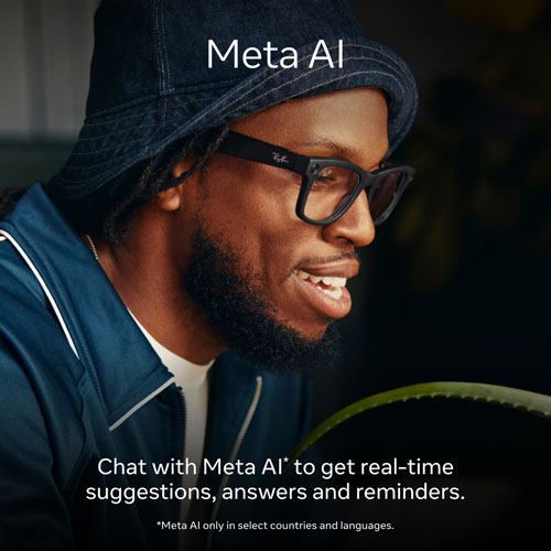 Ray-Ban | Meta Headliner Glasses with AI, Photo, Video, Audio & Messaging - Shiny Black/G-15 Green