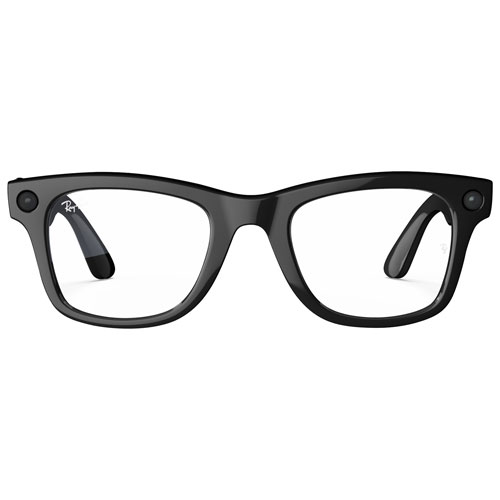 Ray-Ban | Meta Wayfarer Glasses with AI, Photo, Video, Audio & Messaging - Shiny Black/Clear