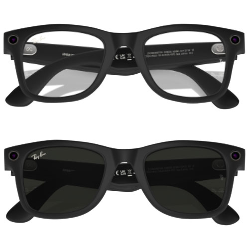 Ray-Ban | Meta Wayfarer Glasses with AI, Photo, Video, Audio & Messaging - Matte Black/Clear to G-15 Green Transitions