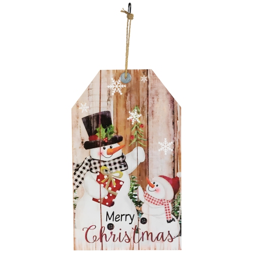 NORTHLIGHT  "19.5"" Snowmen Merry Christmas Tag Wall Sign"