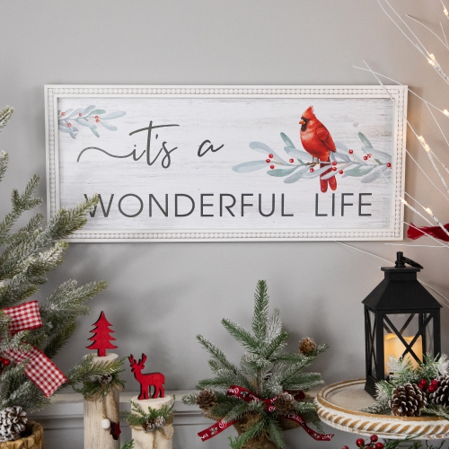 23.5" Framed It's A Wonderful Life Christmas Wall Sign