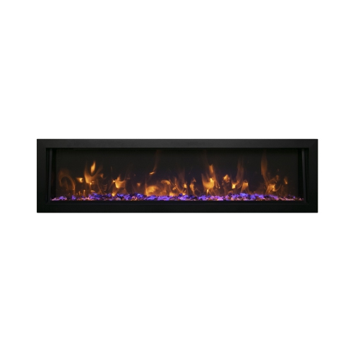 Amantii BI-60-DEEP-XT-OOB-2 –Refurbished(Excellent)- Indoor or Outdoor Built-in only Electric Fireplace with Black Steel Surround