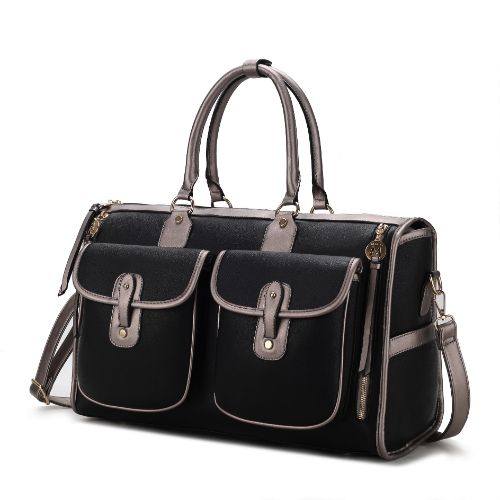 MKF Collection Genevieve Color Block Vegan Leather Women’s Duffle Bag by Mia K