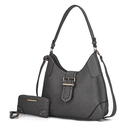 MKF Collection Juliette Vegan Leather Women’s Shoulder Bag with Matching Wallet – 2 pcs by Mia K