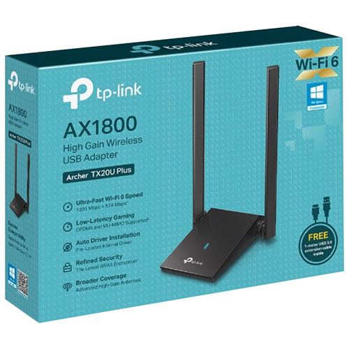 Adaptateur sans fil Wi-Fi 6E à gain élevé Archer AX1800 de TP-Link