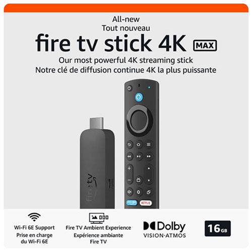 Amazon Fire TV Stick 4K Max Media Streamer with Alexa Voice Remote