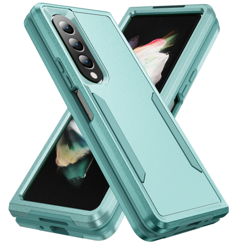 【CSmart】 Dual Layers Heavy Duty Rubber Armor Bumper Hard Case Cover for Samsung Galaxy Z Fold 5, Teal