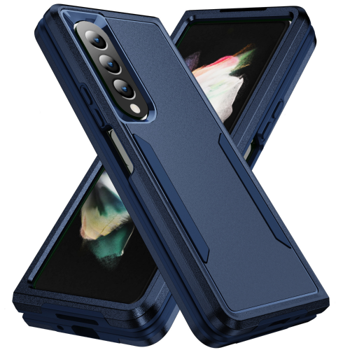 【CSmart】 Dual Layers Heavy Duty Rubber Armor Bumper Hard Case Cover for Samsung Galaxy Z Fold 5, Navy