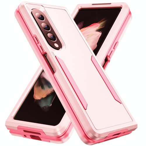 【CSmart】 Dual Layers Heavy Duty Rubber Armor Bumper Hard Case Cover for Samsung Galaxy Z Fold 5, Pink