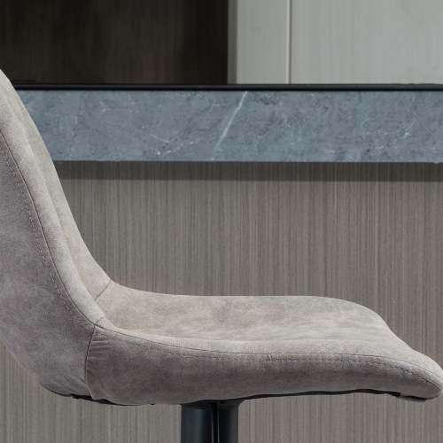 HOMCOM Adjustable Bar Stools Set of 2, Leathaire Swivel Barstools with Back and Footrest, Upholstered Bar Chairs for Kitchen, Dining Room, Home Pub,