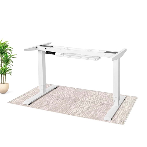 EFFYDESK BUSINESS BUNDLE: Height Adjustable Computer Standing Desk Small Oak White on Business White Frame + AeryChair Adjustable Ergonomic Office