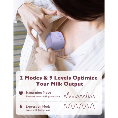 Momcozy Hands Free Wearable Breast Pump S9 Pro, Electric Breast Pump,  Longest Battery Life 24mm Pink