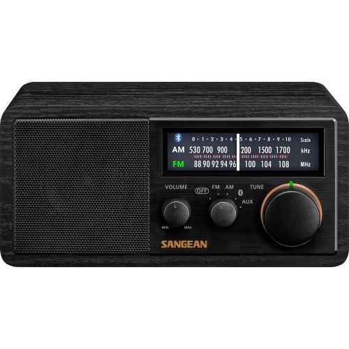 Sangean SG-118 SG-118 Tabletop Retro Wooden Cabinet AM/FM Analog Radio Receiver with Bluetooth