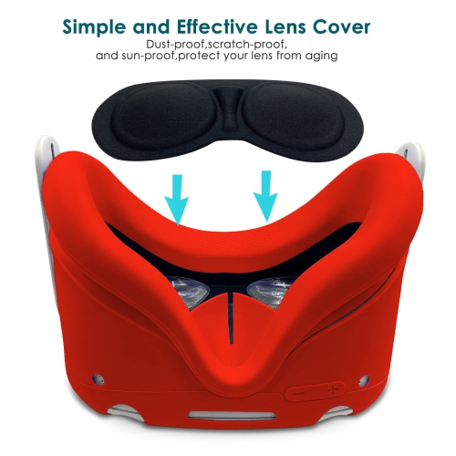 VR Silicone Cover Accessories, 7-in-1 Silicone Shell Cover Protective for Oculus Quest 2, with Touch Handle Cover, VR Headset Shell, Disposable VR