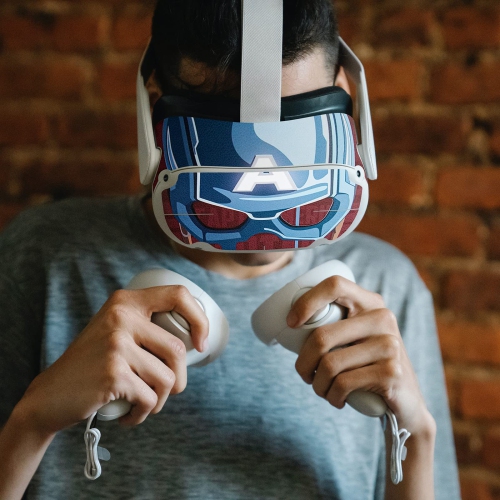 VR Headset & Controller Handle Skin Compatible with Oculus Meta Quest 2 Protective Cover, Protective Durable Scratch Resistant Cartoon Sticker