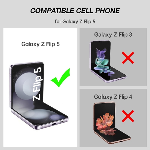 XCRS – Étui mince antichoc en caoutchouc avec béquille magnétique pour Galaxy Z Flip 5 de Samsung
