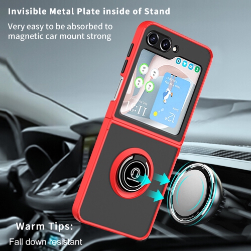 XCRS – Étui mince antichoc en caoutchouc avec béquille magnétique pour Galaxy Z Flip 5 de Samsung