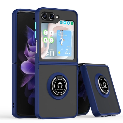 XCRS  Rubber Ring Holder Magnetic Kickstand Cover Slim Shockproof Protection PC Case for Samsung Galaxy Z Flip 5 (2023)
