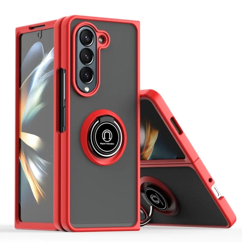 XCRS Rubber Ring Holder Magnetic Kickstand Cover Slim Shockproof Protection PC Case for Samsung Galaxy Z Fold 5