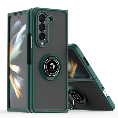 XCRS Rubber Ring Holder Magnetic Kickstand Cover Slim Shockproof Protection PC Case for Samsung Galaxy Z Fold 5